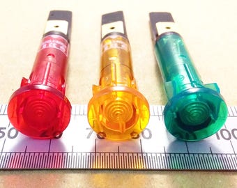 Neon Indicator Panel Lamp Bulb 12mm Round 220 To 250 VAC Mains 33B