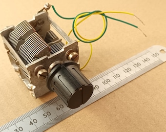 500pF Variable Capacitor Air Spaced with Wires and Control Knob For Crystal Sets Or Loop Antenna