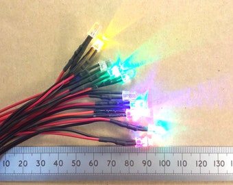 12 Volt Flashing LED Pre-Wired 5mm Clear High Brightness Works From 6V To 12V