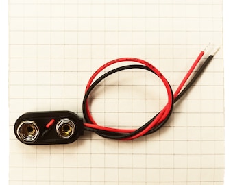 PP3 9V Battery Clip In Hard Plastic 15cm Wires