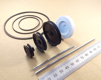 Plastic Mechanical Model Pulley Wheel Drive Belt CD Adaptor 3mm Steel Shaft